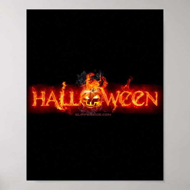 SlipperyJoe's Happy Halloween pumpkin LGBTQIA fire Poster (Front)