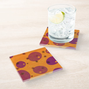 SlipperyJoe's Happy Hanukkah Jewish Hebrew jelly-f Glass Coaster