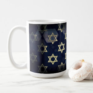 SlipperyJoe's Happy Hanukkah multiple Star of Davi Coffee Mug