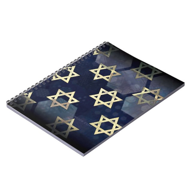 SlipperyJoe's Happy Hanukkah multiple Star of Davi Notebook (Left Side)