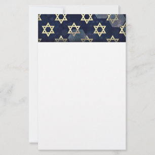 SlipperyJoe's Happy Hanukkah multiple Star of Davi Stationery