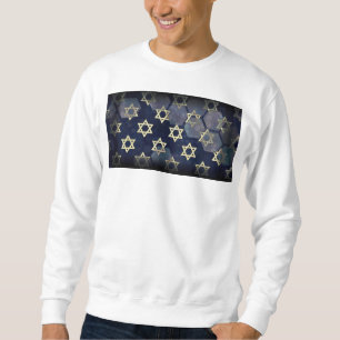 SlipperyJoe's Happy Hanukkah multiple Star of Davi Sweatshirt