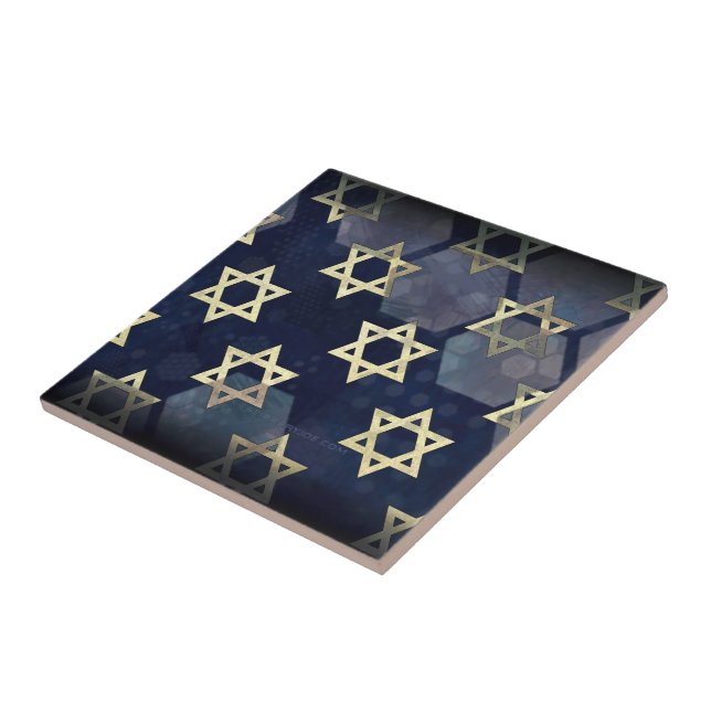 SlipperyJoe's Happy Hanukkah multiple Star of Davi Tile (Side)