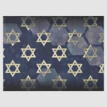 SlipperyJoe's Happy Hanukkah multiple Star of Davi Tissue Paper<br><div class="desc">SlipperyJoe's Happy Hanukkah multiple Star of David symbols artistic Celebration Jewish Hebrew Chanukah gifts decorations Judaism religion significant symbol relevant cultural religious contexts various hexagonal shapes dark blue purple hues dark abstract background layered textured appearance</div>