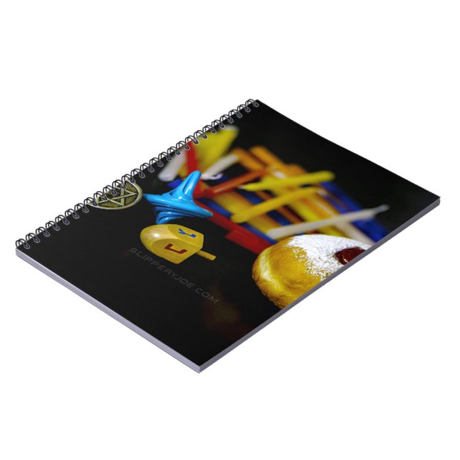 SlipperyJoe's Happy Hanukkah Star of David coin me Notebook (Left Side)