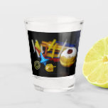 SlipperyJoe's Happy Hanukkah Star of David coin me Shot Glass<br><div class="desc">SlipperyJoe's Happy Hanukkah Star of David coin menorah colourful candles Celebration Jewish sufganiyah treat Hebrew Chanukah dreidels traditional spinning tops gifts decorations Judaism religion artistic jelly-filled doughnut powdered sugar</div>