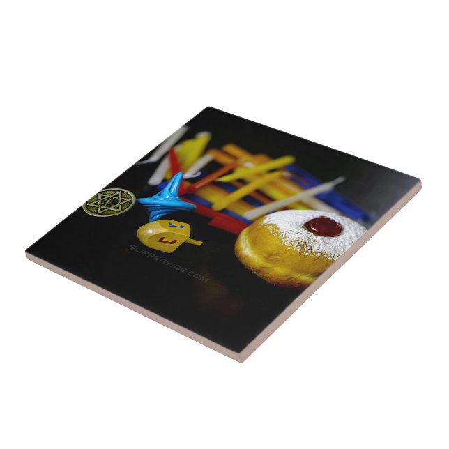 SlipperyJoe's Happy Hanukkah Star of David coin me Tile (Side)