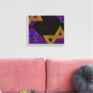 SlipperyJoe's Happy Hanukkah Star of David menorah Canvas Print