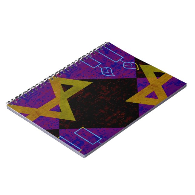 SlipperyJoe's Happy Hanukkah Star of David menorah Notebook (Left Side)