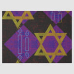 SlipperyJoe's Happy Hanukkah Star of David menorah Tissue Paper<br><div class="desc">SlipperyJoe's Happy Hanukkah Star of David menorah Dreidel artistic Celebration Candles Jewish Hebrew Chanukah gifts decorations Judaism religion culture religious practices traditions geometric symbolic design depth contrast order symmetry</div>