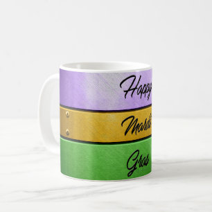 SlipperyJoe's Happy Mardi Gras purple gold green b Coffee Mug