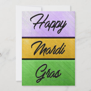 SlipperyJoe's Happy Mardi Gras purple gold green b Holiday Card