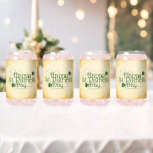 SlipperyJoe's Happy St. Patrick's Day holiday Iris Can Glass