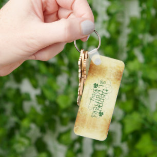SlipperyJoe's Happy St. Patrick's Day holiday Iris Keychain