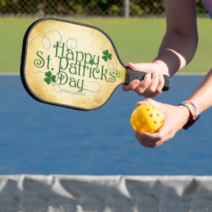 SlipperyJoe's Happy St. Patrick's Day holiday Iris Pickleball Paddle
