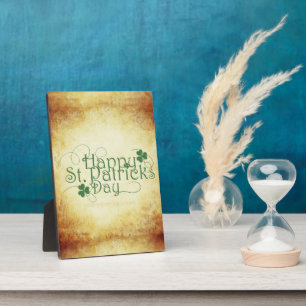 SlipperyJoe's Happy St. Patrick's Day holiday Iris Plaque