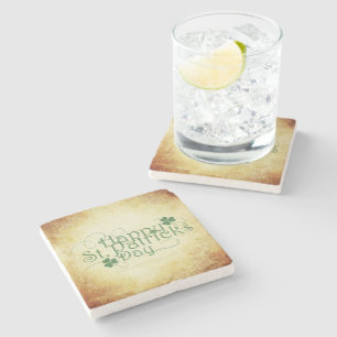 SlipperyJoe's Happy St. Patrick's Day holiday Iris Stone Coaster