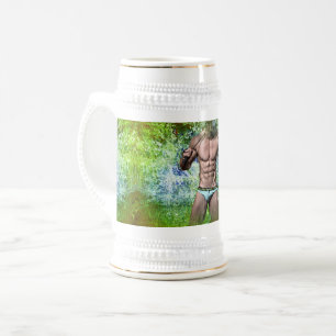 SlipperyJoe's highly muscular adult man shirtless Beer Stein