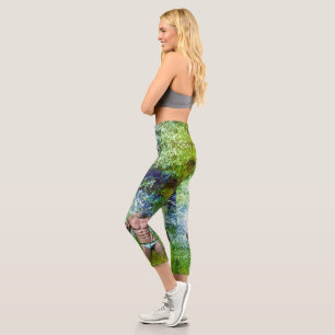 SlipperyJoe's highly muscular adult man shirtless Capri Leggings