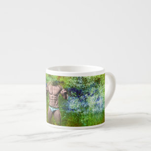 SlipperyJoe's highly muscular adult man shirtless  Espresso Cup