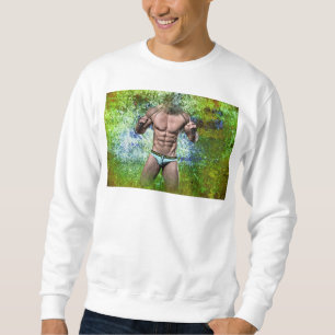 SlipperyJoe's highly muscular adult man shirtless Sweatshirt