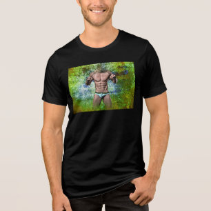 SlipperyJoe's highly muscular adult man shirtless  Tri-Blend Shirt
