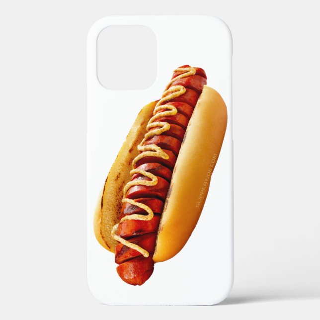 SlipperyJoe's hot dog nestled soft bun vibrant yel Case-Mate iPhone Case (Back)