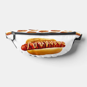 SlipperyJoe's hot dog nestled soft bun vibrant yel Fanny Pack