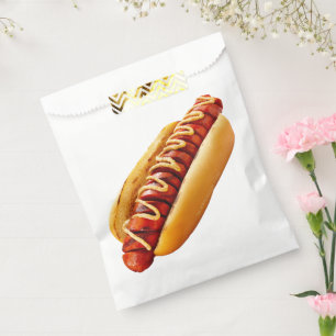 SlipperyJoe's hot dog nestled soft bun vibrant yel Favour Bag