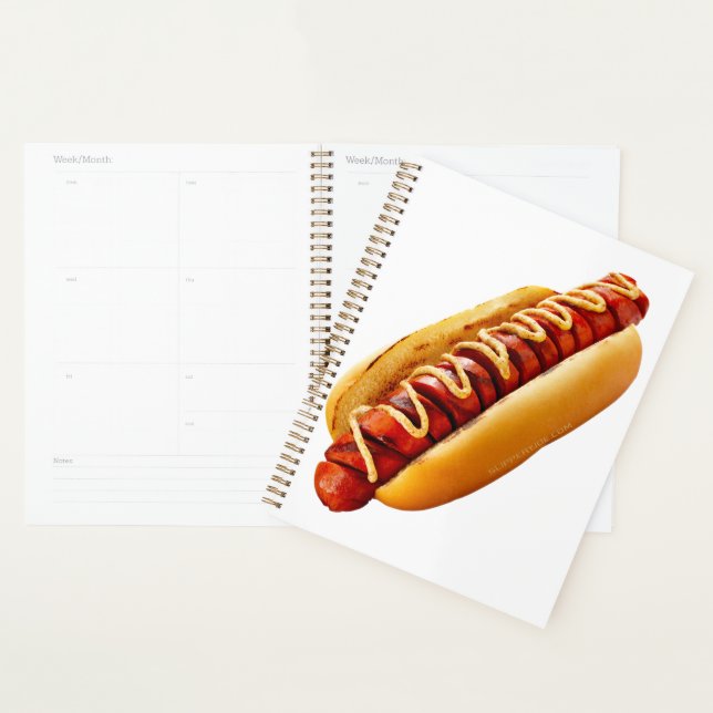 SlipperyJoe's hot dog nestled soft bun vibrant yel Planner (Display)