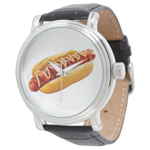 SlipperyJoe's hot dog nestled soft bun vibrant yel Watch