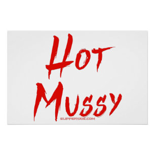 SlipperyJoe's hot mussy bold vivid red text brushs Poster