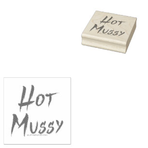 SlipperyJoe's hot mussy bold vivid red text brushs Rubber Stamp