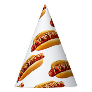 SlipperyJoe's Hotdog mustard sliced meat bun grill Party Hat