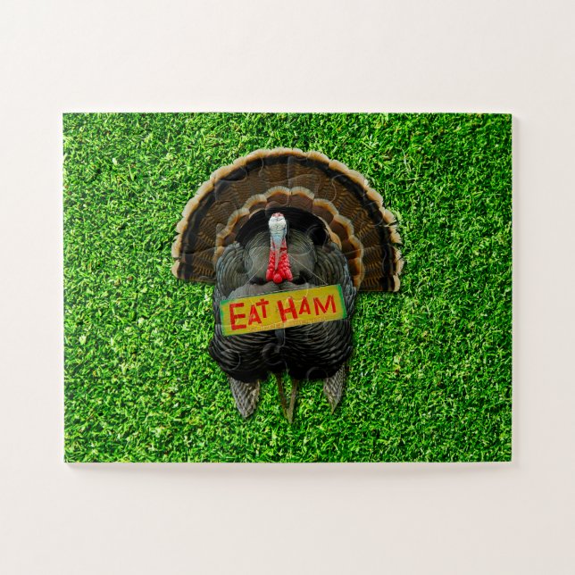 SlipperyJoe's humorous clever Thanksgiving theme t Jigsaw Puzzle (Horizontal)