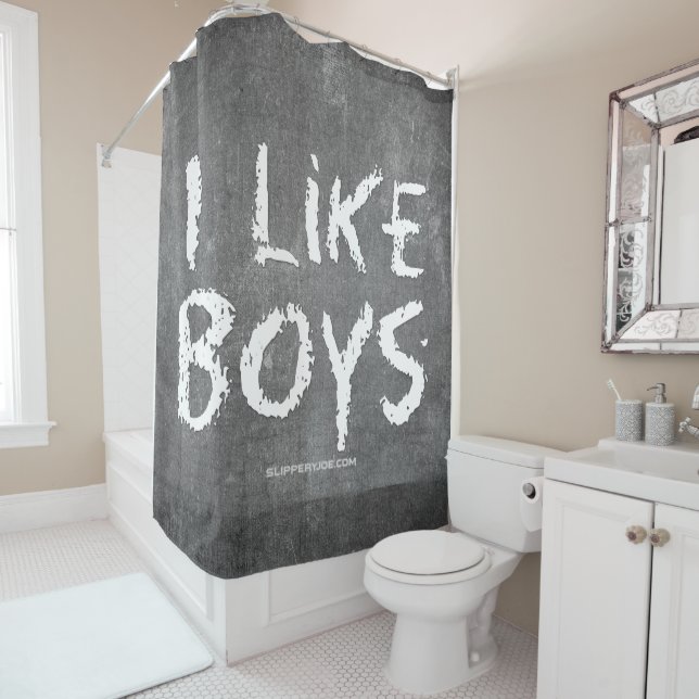 SlipperyJoe's I Like Boys dirty chalkboard dark te (In Situ)