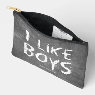SlipperyJoe's I Like Boys dirty chalkboard dark te Accessory Pouch