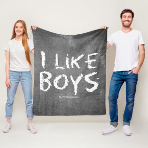 SlipperyJoe's I Like Boys dirty chalkboard dark te Fleece Blanket