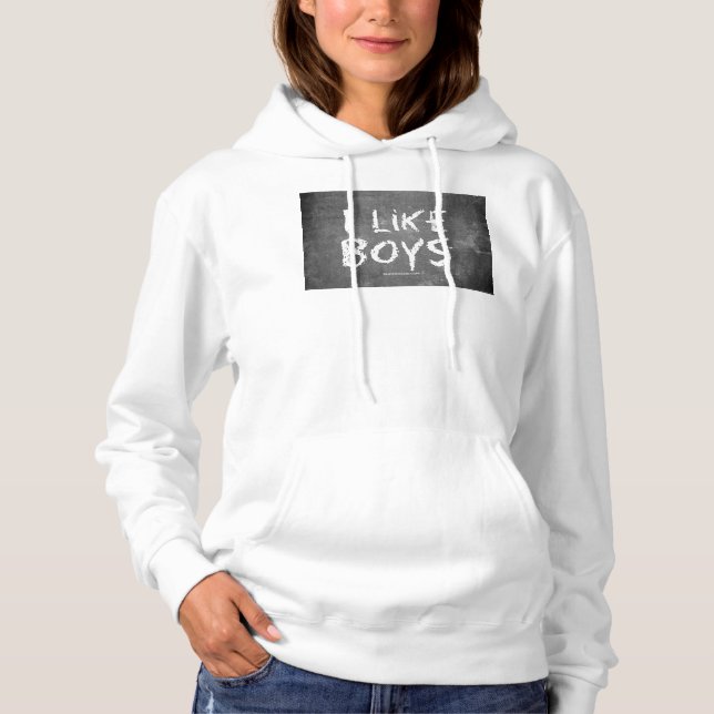 SlipperyJoe's I Like Boys dirty chalkboard dark te Hoodie (Front)