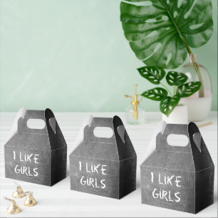 SlipperyJoe's I Like Girls dirty chalkboard dark t Favor Box