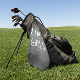 SlipperyJoe's I Like Girls dirty chalkboard dark t Golf Towel