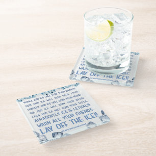 SlipperyJoe's ice alcohol vodka rum cola whiskey Glass Coaster