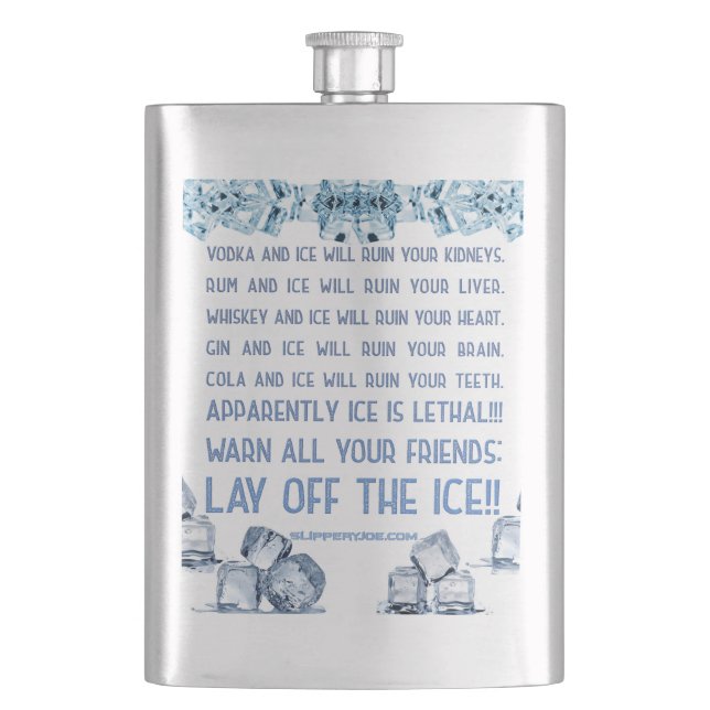 SlipperyJoe's ice alcohol vodka rum cola whiskey  Hip Flask (Front)