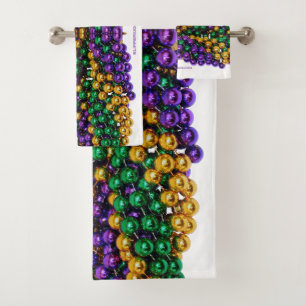 SlipperyJoe's iconic Mardi Gras–themed image elega Bath Towel Set