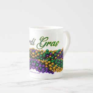 SlipperyJoe's iconic Mardi Gras–themed image elega Bone China Mug