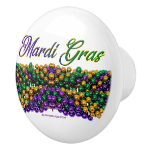SlipperyJoe's iconic Mardi Gras–themed image elega Ceramic Knob