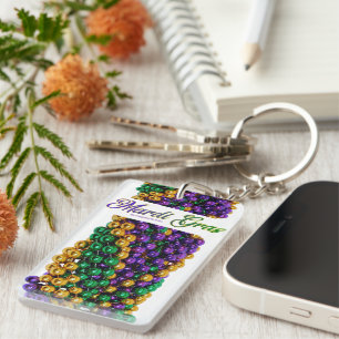 SlipperyJoe's iconic Mardi Gras–themed image elega Keychain