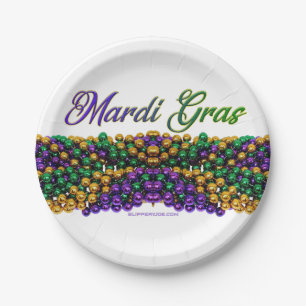 SlipperyJoe's iconic Mardi Gras–themed image elega Paper Plate