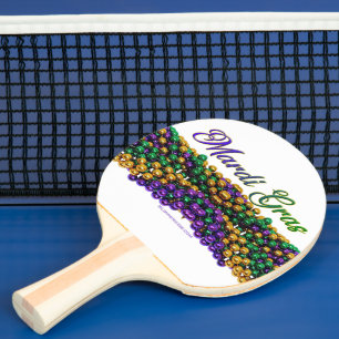 SlipperyJoe's iconic Mardi Gras–themed image elega Ping Pong Paddle