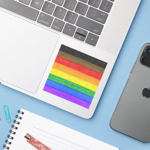 SlipperyJoe's Inclusive gay pride flag textured ru